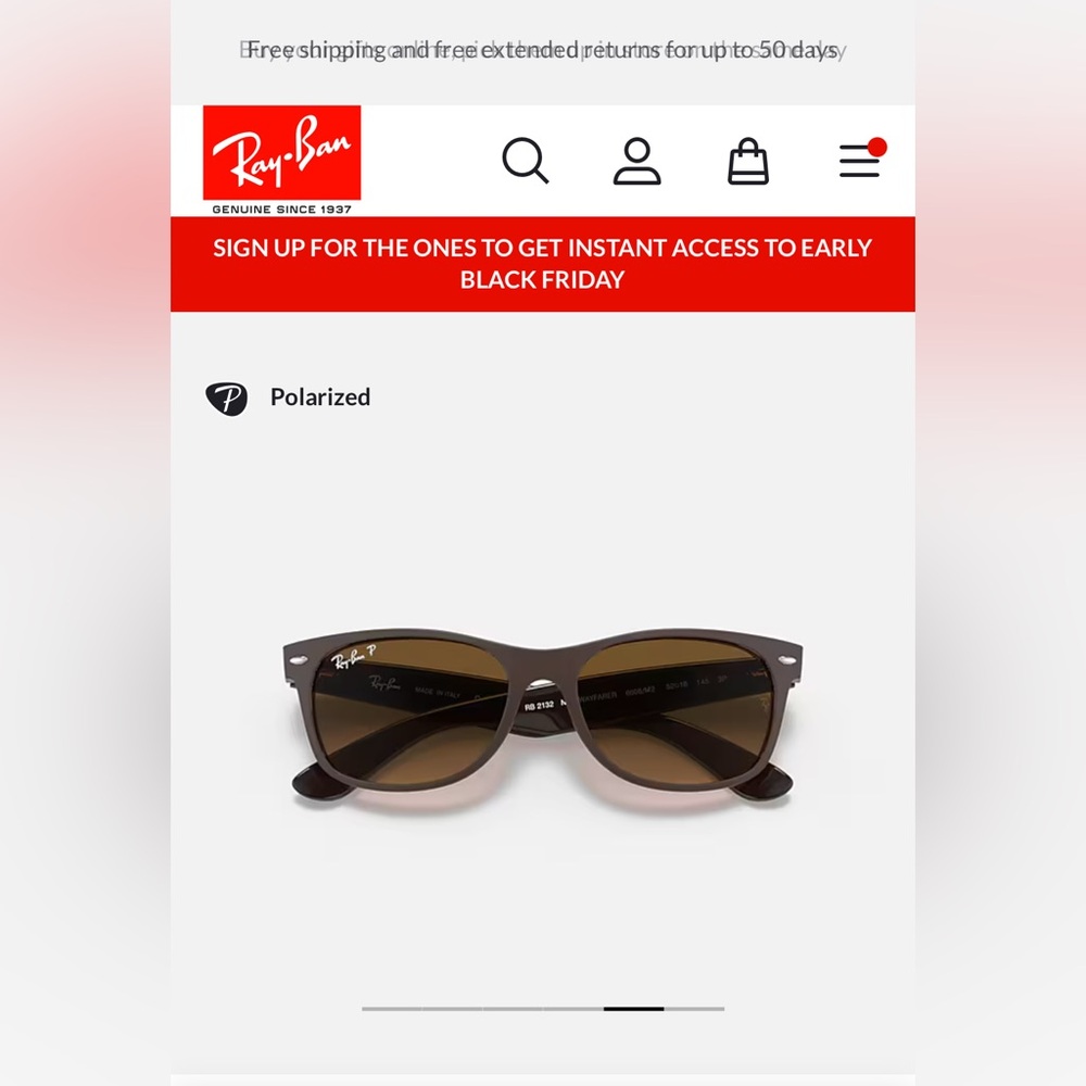 Ray-Ban Polarized Wayfarer Brown Sunglasses